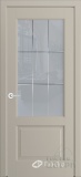 Кантри-К, дверь неоклассика со стеклом Решетка-2, эмаль латте