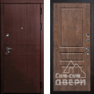 Дверь входная С-2/Панель экошпон Версаль-2, металл 1.5 мм, 2 замка, орех премиум/дуб корица