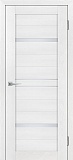Межкомнатная дверь межкомнатная экошпон Деко-18, со стеклом сатинат светлый (белый тик)