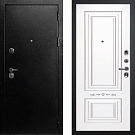 Дверь входная С-1/Панель эмаль Смальта-04, металл 1.5 мм, 2 замка, титан/белый Ral 9003, патина серебро