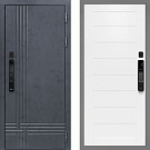 Дверь входная Скандинавия/Техно-708 с электронным замком, бетон антрацит/белоснежный