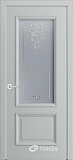 Межкомнатная дверь Кантри-П, классическая дверь со стеклом Версаль, эмаль серая