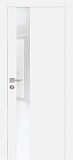 Межкомнатная дверь PX-10, гладкая матовая дверь со стеклом, кромка ALU (белый)