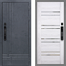 Дверь входная Скандинавия/PSK-1 с электронным замком, бетон антрацит/ривьера айс
