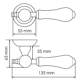 Ручка Morelli MART MH-42-Classic OMB/CH (старая мат. бронза/шампань)