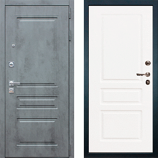 Дверь входная Соната Классик-94, бетон темный/софт белый