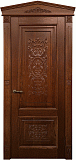 Межкомнатная дверь Империал-6, дубовая дверь с резьбой (бренди)