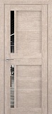 Межкомнатная дверь SP-57, дверь экошпон, зеркало Люкс (светлый лен)