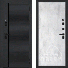 Дверь входная с черной ручкой Галактика-173/Панель PR-103, металл 1.5 мм, 2 замка, черный/бетон