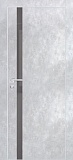 Межкомнатная дверь PX-8, гладкая дверь под бетон со стеклом, кромка ALU (серый бетон)