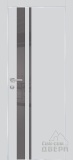 PX-16, гладкая матовая дверь со стеклом, кромка ALU (агат)