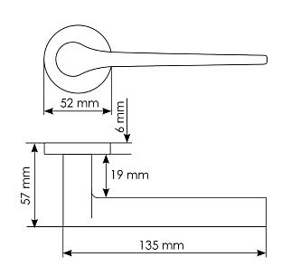 Ручка на круглой розетке Morelli MH-60-R6 BL (черный)