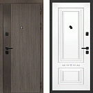Дверь входная Ривьера/S-04, дымчатый камень/эмаль белая, патина серебро