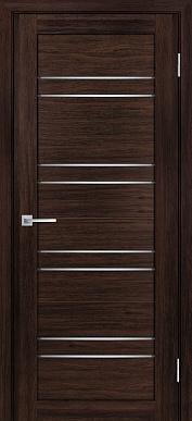 Дверь межкомнатная экошпон Лайт-19, со стеклом сатинат светлый (сан-ремо шоколад)