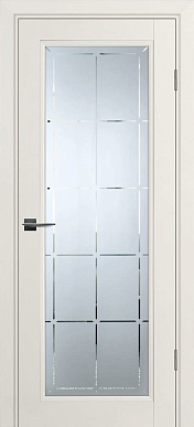 Дверь полотно PSU-35, стекло сатинат с гравировкой (зефир)