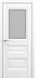 Межкомнатная дверь Классика Ампир, багет B2, дверь со стеклом (матовый белый)