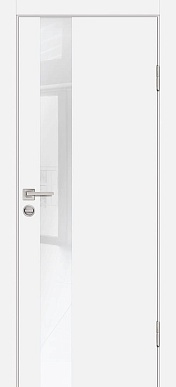 Дверь межкомнатная матовая P-10, стекло лакобель белый (белый)