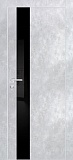 Межкомнатная дверь PX-10, гладкая дверь под бетон со стеклом, кромка ALU (серый бетон)