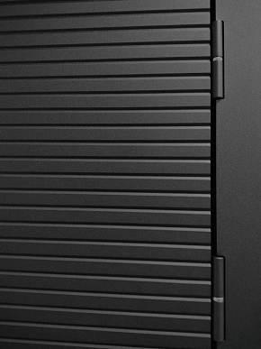 Дверь входная с черной ручкой Галактика-173/Панель PR-35, металл 1.5 мм, 2 замка, черный/белый