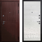 Дверь входная С-2/Гладкая панель экошпон, металл 1.5 мм, 2 замка, орех премиум/дуб скай бежевый