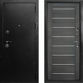 Дверь входная С-1/Панель экошпон Техно-708, металл 1.5 мм, 2 замка, титан/грей