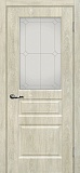 Межкомнатная дверь ДП Версаль-2, стекло сатинат, контурный полимер (дуб седой)