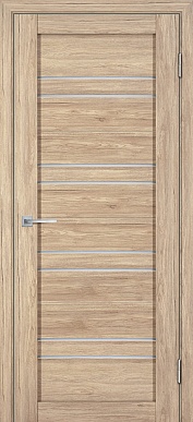 Дверь межкомнатная экошпон Лайт-19, со стеклом сатинат светлый (сан-ремо натуральный)