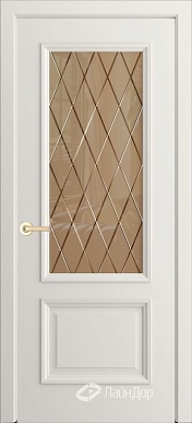 Кантри-П, классическая дверь со стеклом Лондон, эмаль жасмин