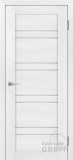 Дверь межкомнатная экошпон Деко-19, со стеклом сатинат светлый (белый тик)