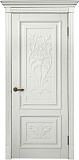 Межкомнатная дверь Империал-9 с резьбой, массив дуба (белый)