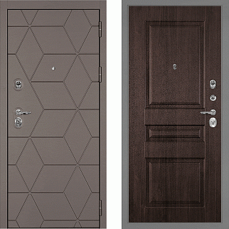 Дверь входная Тетра-181/PR-150, коричнево-серый/дуб мореный
