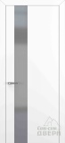 Квалитет К-3, гладкая дверь с вертикальным стеклом, пленка белый матовый