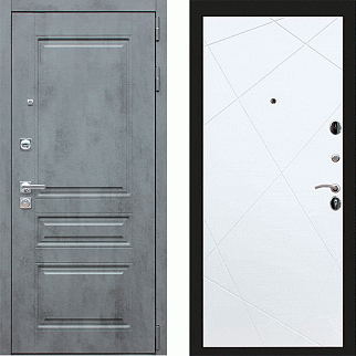 Дверь входная Соната Классик-103, бетон темный/шагрень белая
