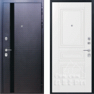 Дверь входная Люкс 3D, мозаика черная/Классика сноу