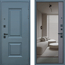 Дверь входная Ювентус-2 с зеркалом, муар серый/графит