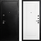 Дверь входная С-1/Панель эмаль Смальта Лайн 06, металл 1.5 мм, 2 замка, титан/белый Ral 9003