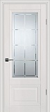 Межкомнатная дверь ДО PSC-37, стекло сатинат с гравировкой (зефир)