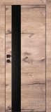 PX-10, гладкая дверь под дерево со стеклом, черная кромка ALU Black (дуб пацифик)