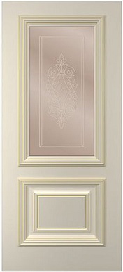 Дебют, 800х2000, остекленное, (тон Авангард, патина золото)