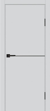 Дверь межкомнатная гладкая матовая P-19, черный молдинг (агат)