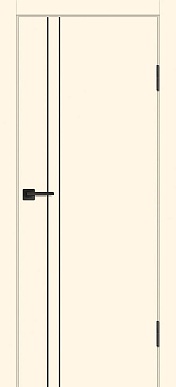Дверь межкомнатная гладкая матовая P-20, черный молдинг (магнолия)