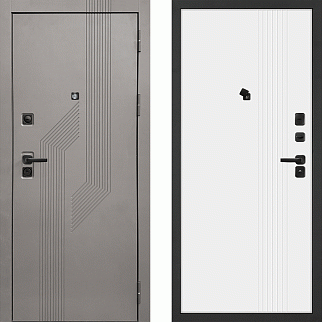 Дверь входная Грей, коричнево-серый/белый