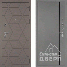 Дверь входная Тетра-181/PR-173, коричнево-серый/серый
