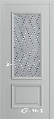 Кантри-П, классическая дверь со стеклом Лондон, эмаль серая