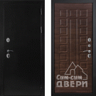 Дверь уличная с терморазрывом Термо-1, металл 1.5 мм, 2 замка, черное серебро/венге гринвуд