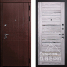 Дверь входная С-2/Панель экошпон PSK-1, металл 1.5 мм, 2 замка, орех премиум/ривьера грей