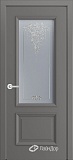 Межкомнатная дверь Кантри-П, классическая дверь со стеклом Версаль, эмаль кварц