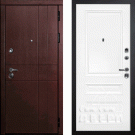 Дверь входная С-2/Панель эмаль Смальта-06, металл 1.5 мм, 2 замка, орех премиум/белый Ral 9003