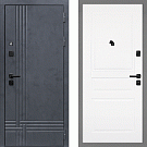 Дверь входная Скандинавия/S-01, бетон антрацит/эмаль белая