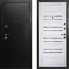 Дверь входная С-1/Панель экошпон PSK-1, металл 1.5 мм, 2 замка, титан/ривьера айс